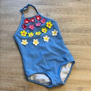 Mini Boden 4/5 halter flower swimsuit nwot